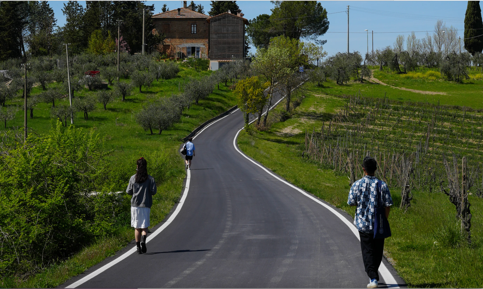 Pedestrians On Country Road